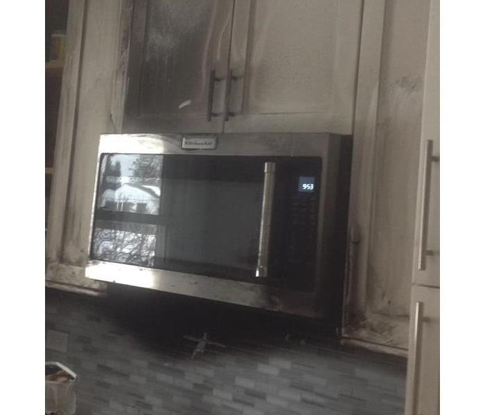 cabinets and microwave