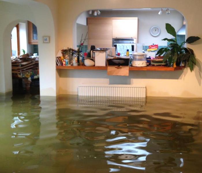 A foot of water in side a home.