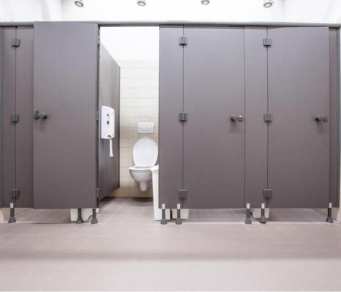 Public restroom with four stalls
